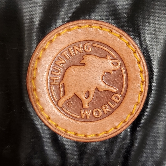 VINTAGE Hunting World Crossbody Bag Black 8" X 6" Made in Italy - Picture 3 of 12